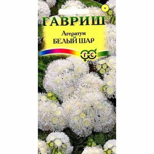 Агератум Белый шар Гавриш артикул фото 1 Агератум Белый шар Гавриш изображение 1 артикул 40577