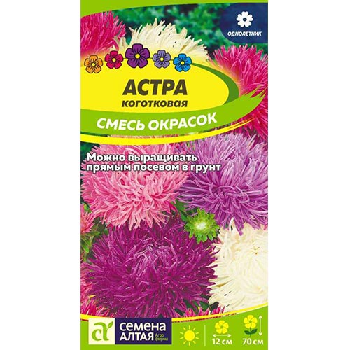Астра Коготковая, смесь окрасок артикул фото 1 Астра Коготковая, смесь окрасок изображение 1 артикул 94120