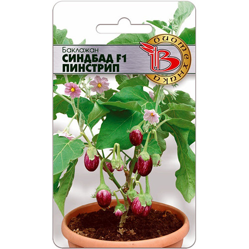 Баклажан Синдбад Пинстрип F1 Биотехника изображение 1 артикул 74017