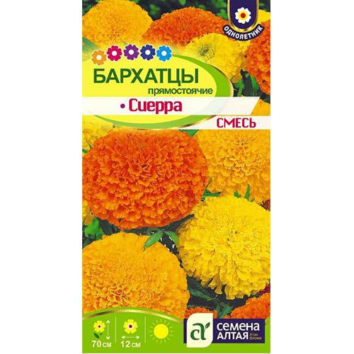 Бархатцы Сиерра, смесь окрасок Семена Алтая изображение 1 артикул 81627
