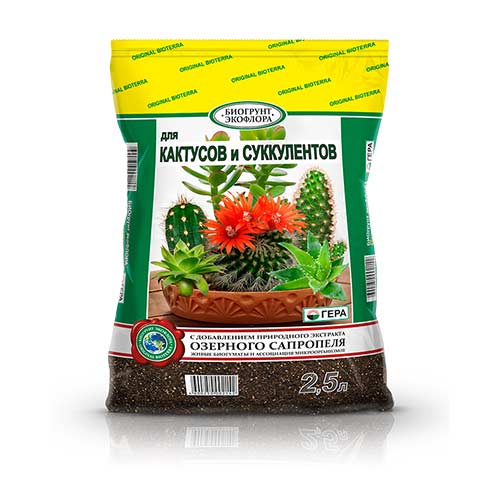 Биогрунт Гера для кактусов и суккулентов артикул фото 1 Биогрунт Гера для кактусов и суккулентов изображение 1 артикул 83235