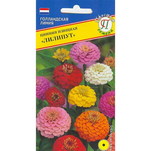 Цинния изящная Лилипут, смесь окрасок Престиж изображение 1 артикул 71597
