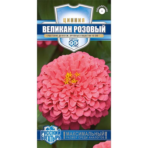 Цинния Великан розовый, семена изображение 1 артикул 92265