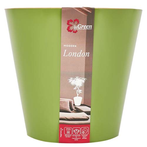 Горшок для цветов London Оливковый 3,3 л артикул фото 1 Горшок для цветов London Оливковый 3,3 л изображение 1 артикул 85236