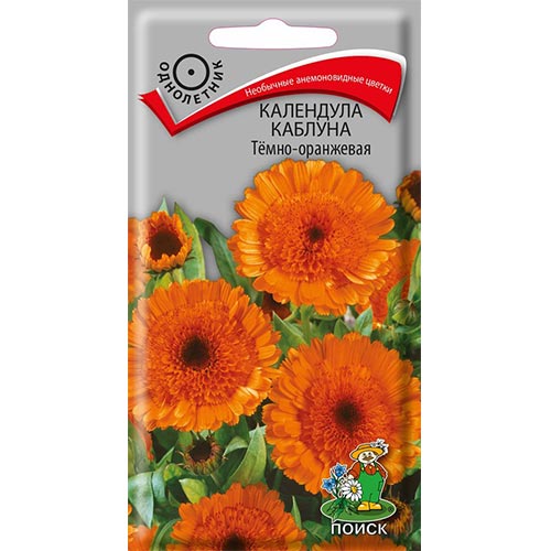 Календула Каблуна Темно-оранжевая, семена артикул фото 1 Календула Каблуна Темно-оранжевая, семена изображение 1 артикул 92988