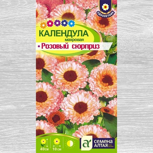 Календула Розовый сюрприз артикул фото 2 Календула Розовый сюрприз изображение 2 артикул 78148