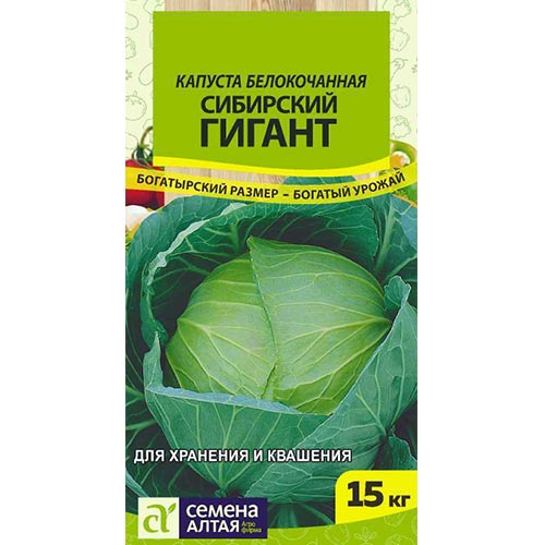 Капуста белокочанная Сибирский гигант Семена Алтая изображение 1 артикул 78329
