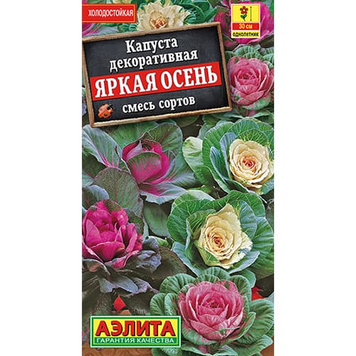 Капуста декоративная Яркая осень, смесь окрасок Аэлита изображение 1 артикул 98962