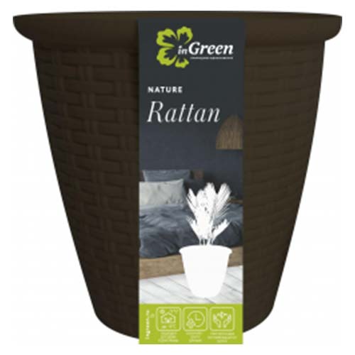 Кашпо Rattan 3 л с внутренним горшком 1,5 л Горький шоколад артикул фото 1 Кашпо Rattan 3 л с внутренним горшком 1,5 л Горький шоколад изображение 1 артикул 85282