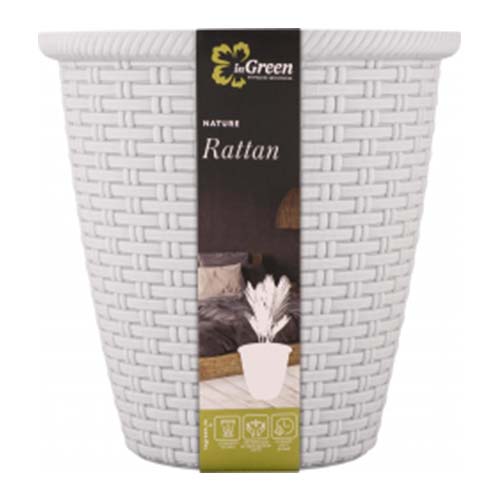 Кашпо Rattan 4,5 л с внутренним горшком 2,25 л Утренний туман артикул фото 1 Кашпо Rattan 4,5 л с внутренним горшком 2,25 л Утренний туман изображение 1 артикул 85240