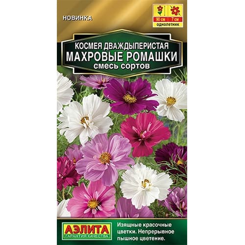 Космея Махровые ромашки, смесь окрасок Аэлита изображение 1 артикул 40349
