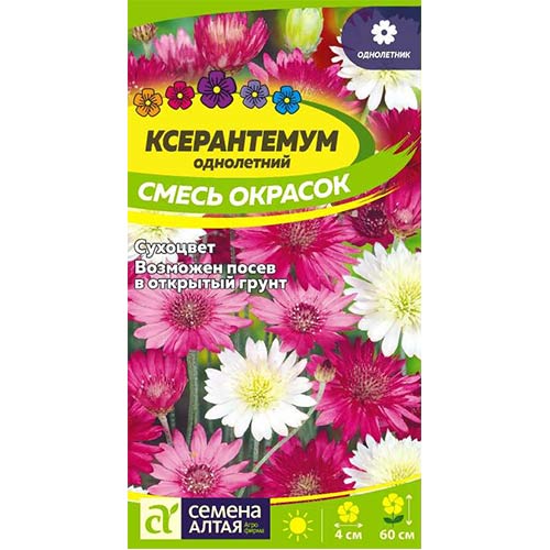 Ксерантемум, смесь окрасок Семена Алтая изображение 1 артикул 84755