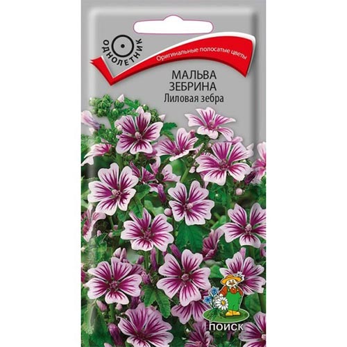 Мальва Лиловая зебра, семена изображение 1 артикул 93041