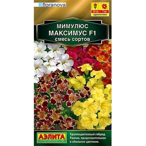 Мимулюс гибридный Максимус F1, смесь окрасок Аэлита артикул фото 1 Мимулюс гибридный Максимус F1, смесь окрасок Аэлита изображение 1 артикул 40355