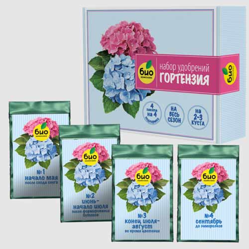 Набор удобрений БИО-комплекс для гортензии на весь сезон изображение 1 артикул 87953