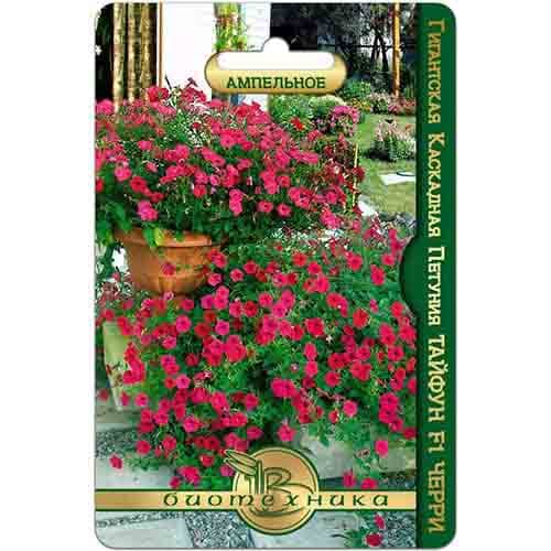 Петуния гигантская каскадная Тайфун Черри F1 Биотехника изображение 1 артикул 74121