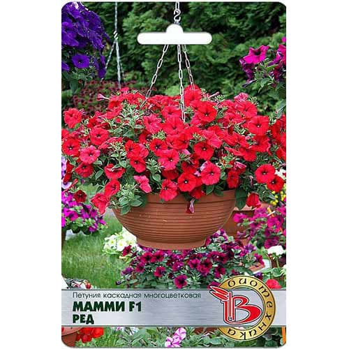 Петуния каскадная многоцветковая Мамми Ред F1 Биотехника изображение 1 артикул 82718