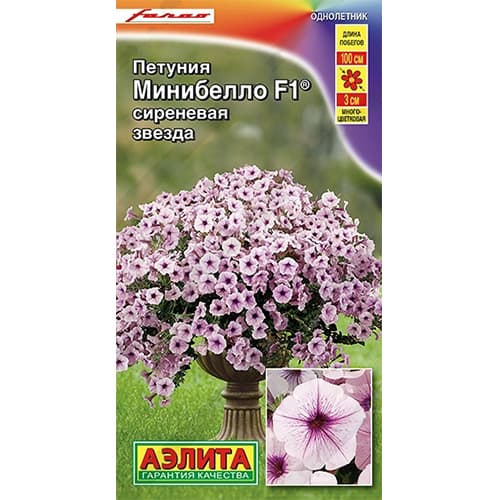 Петуния многоцветковая Минибелло сиреневая звезда F1 Аэлита изображение 1 артикул 40389