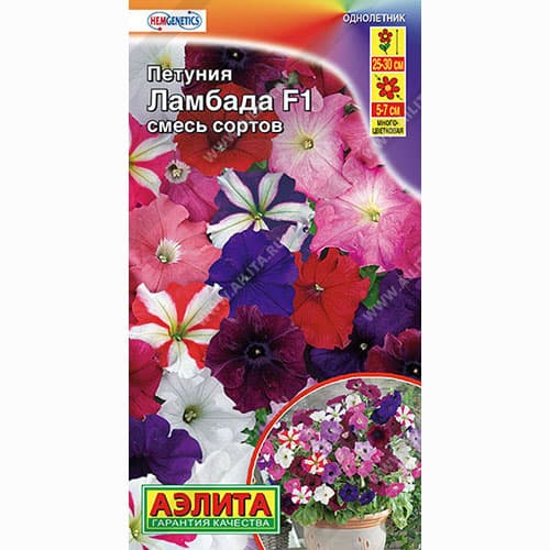 Петуния многоцветковая Ламбада F1, смесь окрасок Аэлита изображение 1 артикул 99083