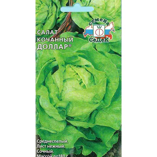 Салат кочанный Доллар, семена артикул фото 1 Салат кочанный Доллар, семена изображение 1 артикул 93536