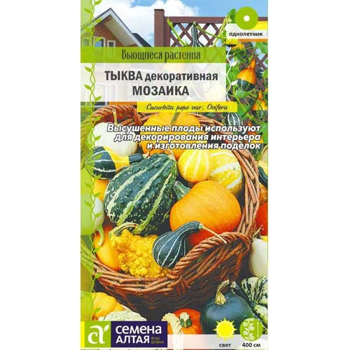 Тыква декоративная Мозаика, смесь окрасок Семена Алтая изображение 1 артикул 81798