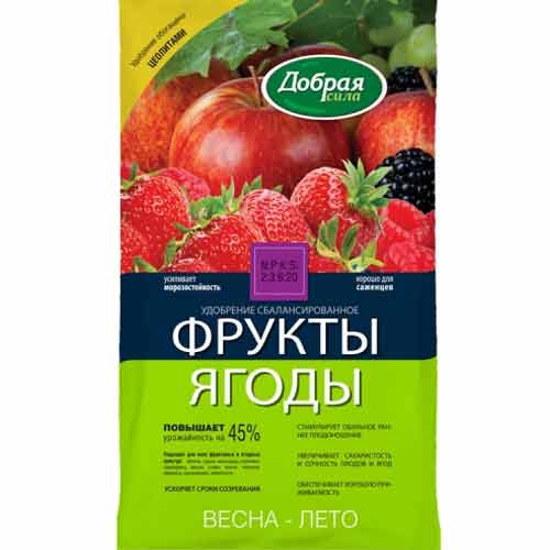 Удобрение Добрая сила фрукты - ягоды артикул фото 1 Удобрение Добрая сила фрукты - ягоды изображение 1 артикул 85496